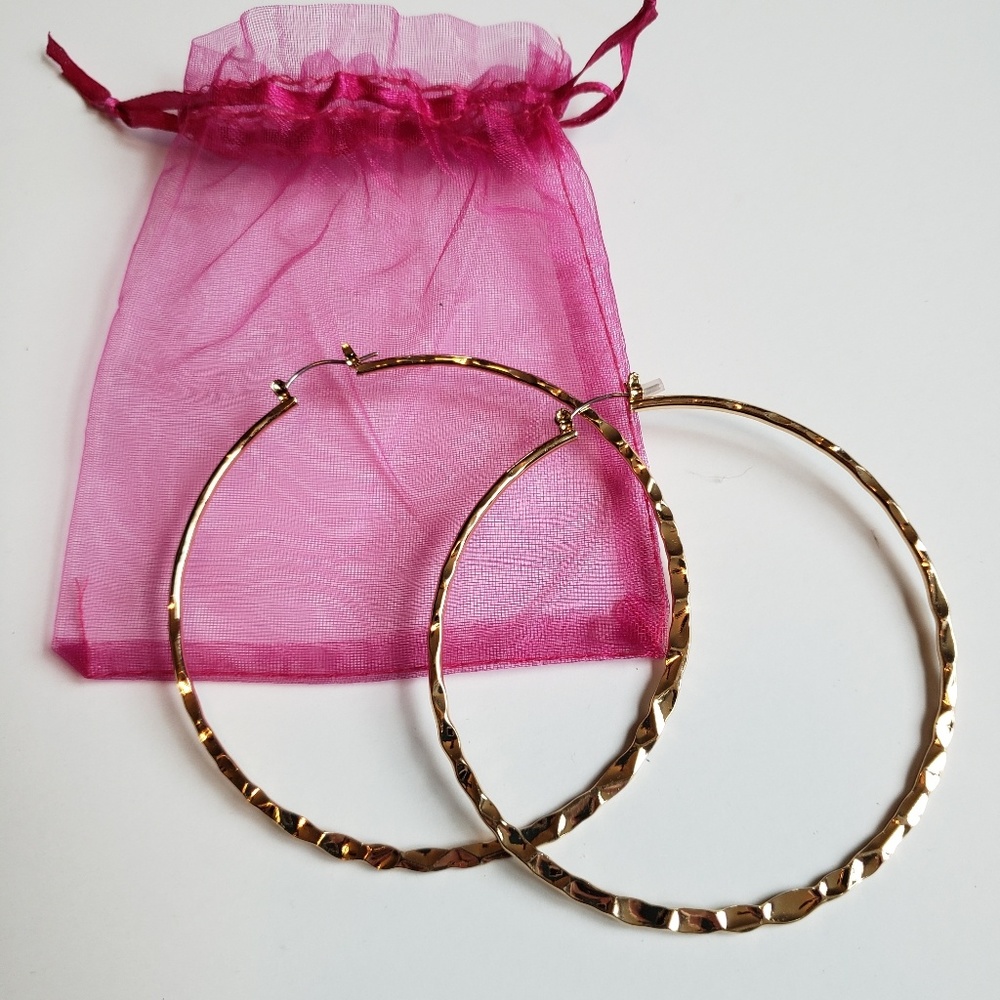 Gold Plated Large Hoop Earrings
